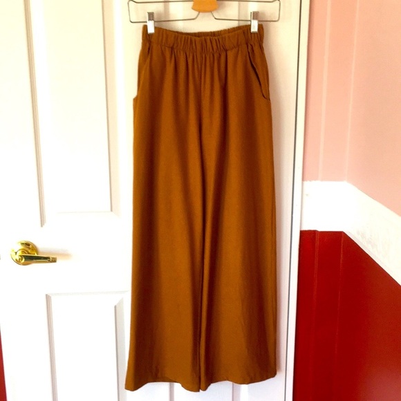 Uniform Handmade Raw Silk Belle Wide Leg Slacks, S - Picture 1 of 9